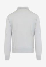 Cashmere-Blend Polo Sweater