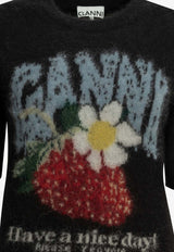 GANNI Strawberry Brushed Yarn Knit Top Black A1050226099_27e94891-7954-40ff-8ae7-52c5b6dae0d6