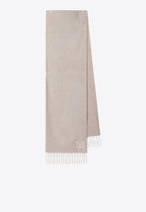 Max Mara Embroidered M Cashmere Fringed Scarf Beige WSDALIAWS/T_MAXM-003