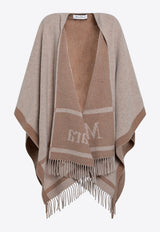 Max Mara Hilde Jacquard Fringed Poncho Beige HILDEMWO/T_MAXM-001