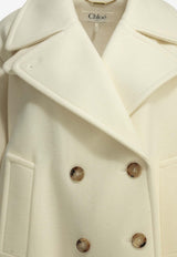 Chloé Double-Breasted Wool Short Coat White CH25AMA96952112_9324d9d6-6b75-4e04-adb3-d02ff7257f5b