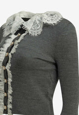 Self-Portrait Lace Collar Knit Sweater Gray PF26-134C-GRGREY_f0d50ec4-b447-46e4-8ece-0743d56581c0