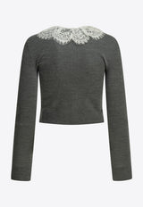Self-Portrait Lace Collar Knit Sweater Gray PF26-134C-GRGREY_f0d50ec4-b447-46e4-8ece-0743d56581c0