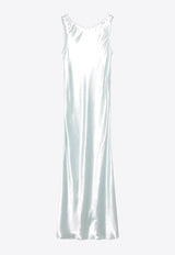 Miu Miu Shiny Sleeveless Midi Dress Silver MF6422OOO6316/T_MIU-F064W