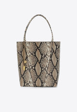 Chloé Large Spin Python Print Leather Tote Bag Beige CH26AS811S76/T_CHLOE-24F