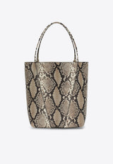 Chloé Large Spin Python Print Leather Tote Bag Beige CH26AS811S76/T_CHLOE-24F