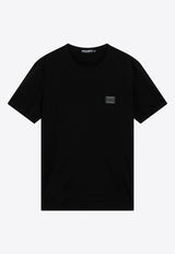 Dolce & Gabbana Logo Plaque Crewneck T-shirt Black G8PV1TG7Q1Q/T_DOLCE-N0000