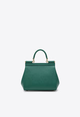 Dolce & Gabbana Small Sicily Grained Leather Handbag Green BB6003B1001/T_DOLCE-87174