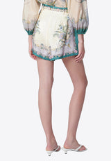 Zimmermann Indra Floral Print Linen Shorts Multicolor 8632ASS262LI/T_ZIMM-CS