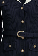 Self-Portrait Ribbed Knit Cardigan Blue PF26-131C-NNAVY_3fc2eb1c-c6e1-43e1-82fe-43475c645348