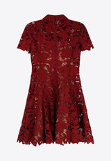 Self-Portrait Floral Lace Mini Shirt Dress Burgundy PF26-111SA-BUBURGUNDY_b5ca8d59-2515-4a16-b236-f1e4a0952d82
