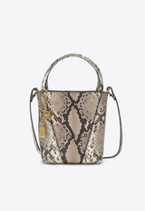 Chloé Small Spin Python Print Leather Shoulder Bag Beige CH26AS812S76/T_CHLOE-24F
