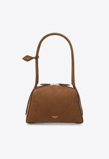 Alaïa Small Le Bouledogue Shoulder Bag in Nubuck Leather Brown AA1L1012CA214SUE/T_ALAIA-731