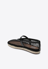 Alaïa Mesh and Patent Leather Espadrilles Black AA3P1002A028NY/T_ALAIA-999