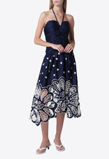 Farm Rio Richelieu Embroidered Midi Dress Navy 355807CO/T_FARM-L0077
