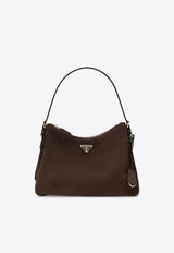Prada Triangle Logo Suede Leather Shoulder Bag Brown 1BC301LVO2C4S/T_PRADA-F0003