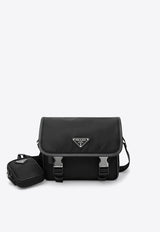 Prada Re-Nylon Logo Messenger Bag Black 2VD034XOP2DMH/T_PRADA-F0002