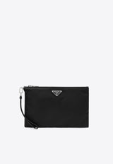 Prada Triangle Logo Pouch Bag Black 2NH0062DMH/S_PRADA-F0002