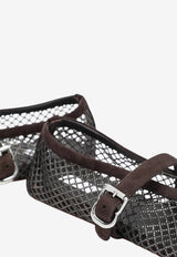 Alaïa Rhinestone Mesh Ballet Flats Brown AA3A029A023NY/T_ALAIA-U15