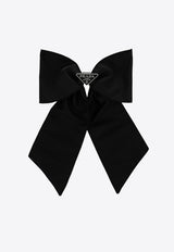 Prada Triangle Logo Maxi Bow Hair Clip Black 1IF1632DMI/S_PRADA-F0002
