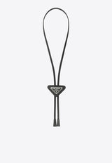 Prada Triangle Logo Leather Tie Black 2IC027QHH/S_PRADA-F0002