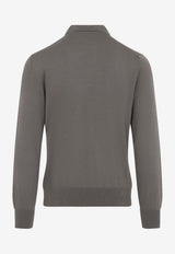 Half-Zip Wool Polo Sweater