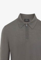 Half-Zip Wool Polo Sweater