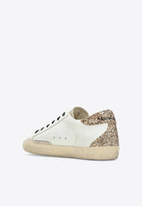 Golden Goose DB Super Star Low-Top Sneakers with Glittered Star and Heel White GWF00102F005358/T_GOLDE-82532