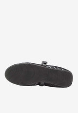 Alaïa Mesh and Leather Ballet Flats Black AA3A029TK007--999