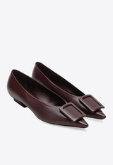 Roger Vivier Viv' in The City Nappa Leather Ballet Flats Burgundy RVW8244550091T/T_ROGVI-R805