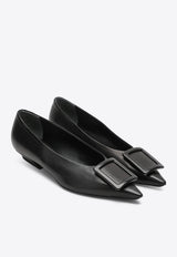Roger Vivier Viv' in The City Nappa Leather Ballet Flats Black RVW8244550091T/T_ROGVI-B999