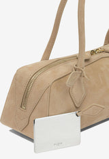 Alaïa Medium Le Teckel Nubuck Shoulder Bag Beige AA1S06033CA214148_074810a8-b968-475c-80ef-b1cc7894d138