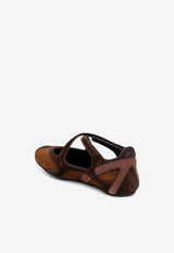 The Attico Floor 01 Suede Ballet Flats Brown 261WSH00871LBT040AA/T_ATTIC-773