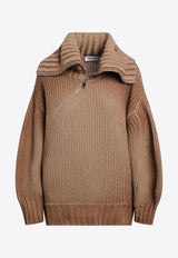 The Attico Camel Wool and Cashmere Knitted Sweater Beige 261WCK00134KWS011SP/T_ATTIC-046