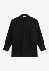 The Attico Long-Sleeved Poplin Logo Shirt Black 261WCH00049CCC052AA/T_ATTIC-100