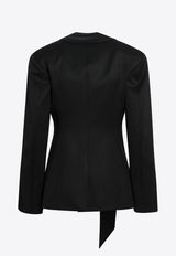 The Attico Virgin Wool Tuxedo Jacket Black 261WCG00097WWW065AA/T_ATTIC-100