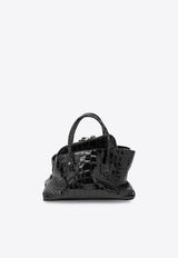 The Attico Mini La Passeggiata Handbag in Croc-Embossed Leather Black 260WAH00063LBT155PR/T_ATTIC-100