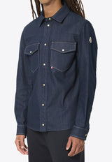 Moncler Logo Patch Denim Shirt Blue L20912F00008-598X1-76C