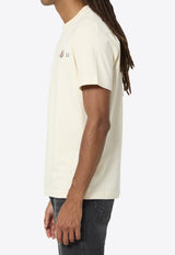 Moncler Logo Print Crewneck T-shirt Cream L20918C00052-8790F-034