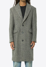 Golden Goose DB Single-Breasted Herringbone Wool Coat Gray GMP00986-P000616-81173