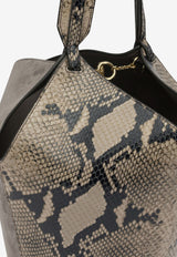 Khaite Small Lotus Python Print Leather Shoulder Bag Beige H2056-1057772_0306a5e3-8ad9-4041-a255-cecc4078a7cf