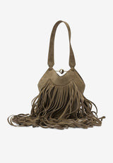 Khaite Small Lotus Fringe Suede Shoulder Bag Brown H2064-726737_e16e4992-3815-43ec-8615-fdf99cd721b9