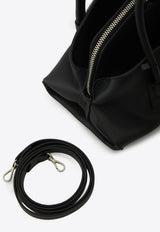 The Attico Mini La Passeggiata Leather Shoulder Bag Black 260WAH00063-117AA-100