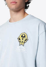 Off-White Virgil Abloh T-shirt Sky Blue OMAA120S26JER00W/S_OFFW-4050