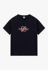Loewe Logo-Embroidery Crewneck T-shirt Blue S359Y22XAVCO/T_LOEW-5110