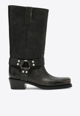 Paris Texas Roxy 45 Brushed Leather Mid-Calf Boots Black PX662XLTHB/T_PATEX-BLK