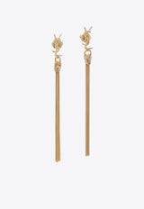 Saint Laurent Cassandre Tassel Drop Earrings Gold 803195Y1500/T_YSL-8030