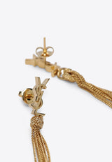 Saint Laurent Cassandre Tassel Drop Earrings Gold 803195Y1500/T_YSL-8030