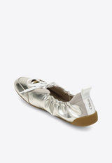 Chloé Kick Ballet Sneakers in Metallic Leather Silver CH26A19SYO/T_CHLOE-9DG