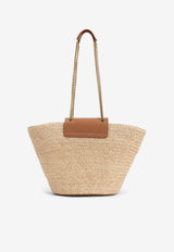 Manon Woven Raffia Chain Tote Bag